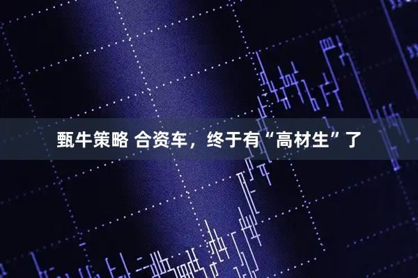 甄牛策略 合资车，终于有“高材生”了