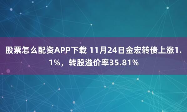 股票怎么配资APP下载 11月24日金宏转债上涨1.1%，转股溢价率35.81%