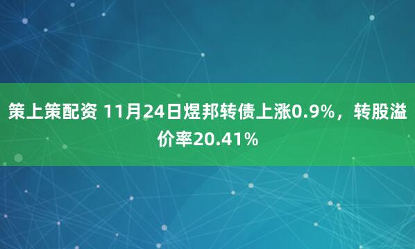 策上策配资 11月24日煜邦转债上涨0.9%，转股溢价率20.41%