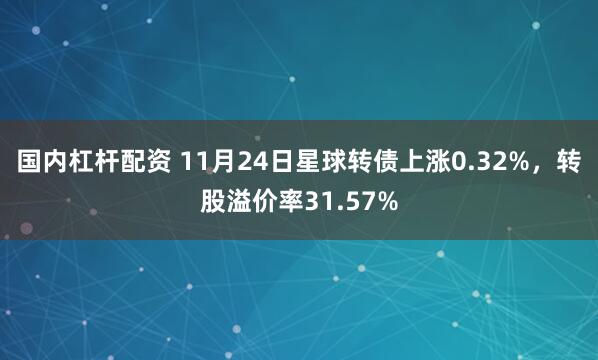国内杠杆配资 11月24日星球转债上涨0.32%,转股溢价率31.57%